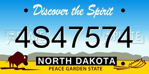 4S47574 North Dakota License Plate