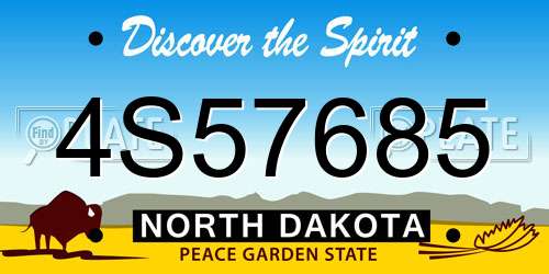 4S57685 North Dakota License Plate