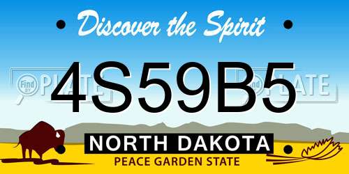 4S59B5 North Dakota License Plate