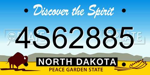 4S62885 North Dakota License Plate