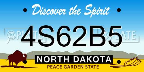 4S62B5 North Dakota License Plate