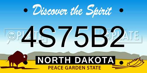 4S75B2 North Dakota License Plate