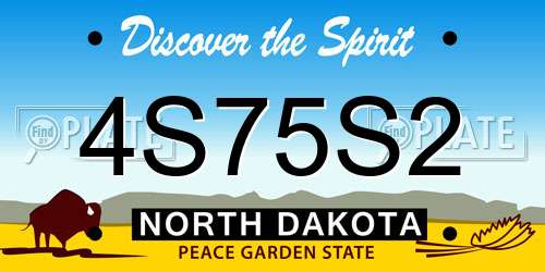 4S75S2 North Dakota License Plate