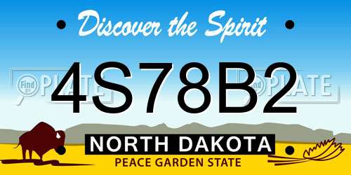 4S78B2 North Dakota License Plate