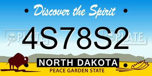 4S78S2 North Dakota License Plate