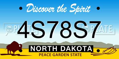 4S78S7 North Dakota License Plate
