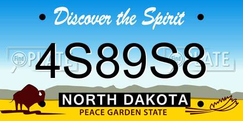 4S89S8 North Dakota License Plate