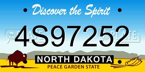 4S97252 North Dakota License Plate