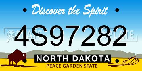 4S97282 North Dakota License Plate