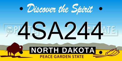 4SA244 North Dakota License Plate