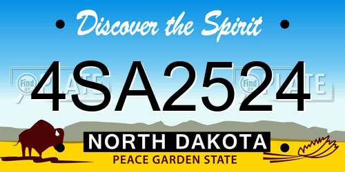 4SA2524 North Dakota License Plate