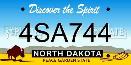 4SA744 North Dakota License Plate