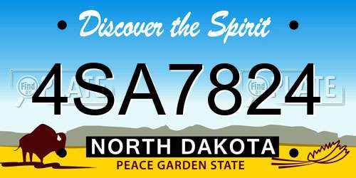 4SA7824 North Dakota License Plate