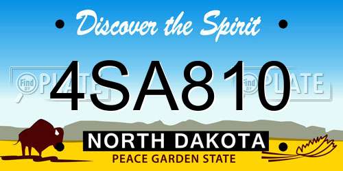 4SA810 North Dakota License Plate
