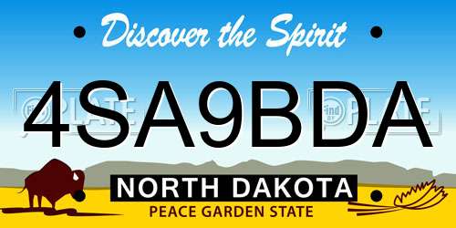 4SA9BDA North Dakota License Plate