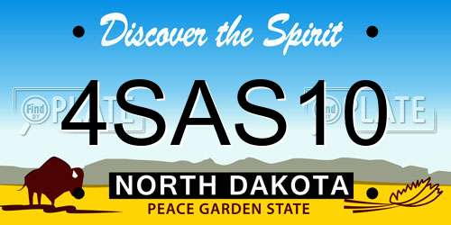 4SAS10 North Dakota License Plate