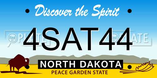 4SAT44 North Dakota License Plate