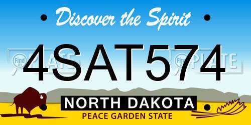 4SAT574 North Dakota License Plate