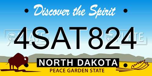 4SAT824 North Dakota License Plate