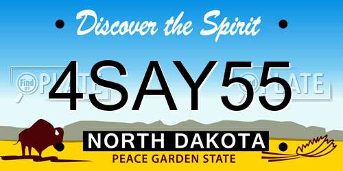 4SAY55 North Dakota License Plate