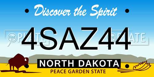 4SAZ44 North Dakota License Plate