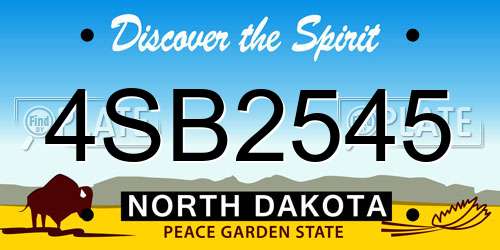 4SB2545 North Dakota License Plate
