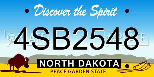 4SB2548 North Dakota License Plate