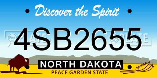 4SB2655 North Dakota License Plate