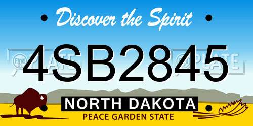 4SB2845 North Dakota License Plate