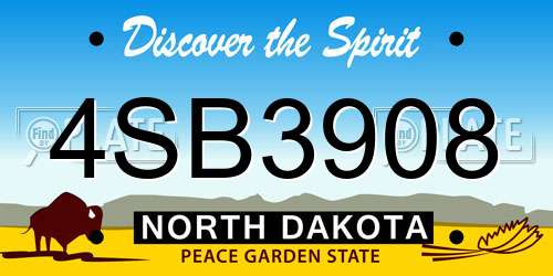 4SB3908 North Dakota License Plate