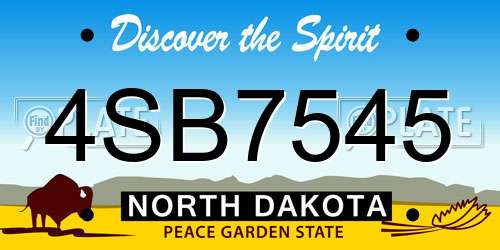 4SB7545 North Dakota License Plate