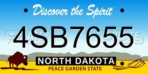 4SB7655 North Dakota License Plate