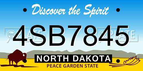 4SB7845 North Dakota License Plate