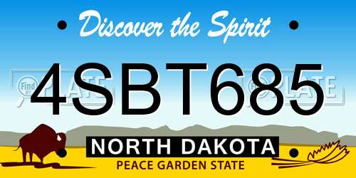 4SBT685 North Dakota License Plate