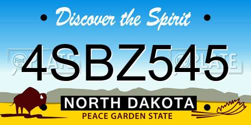 4SBZ545 North Dakota License Plate
