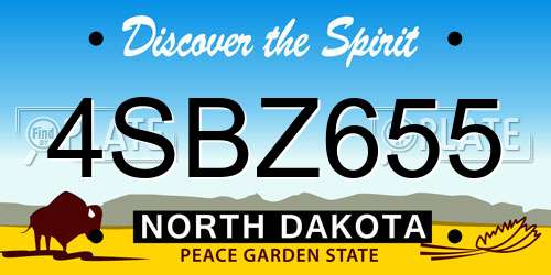 4SBZ655 North Dakota License Plate