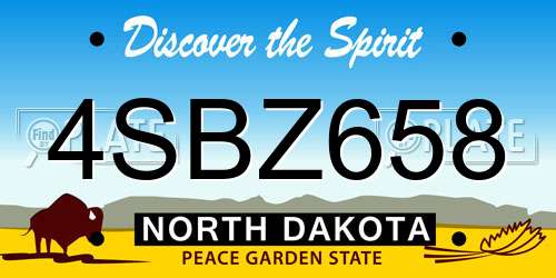 4SBZ658 North Dakota License Plate
