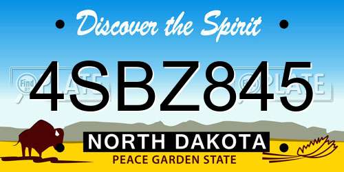 4SBZ845 North Dakota License Plate