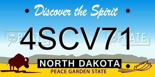 4SCV71 North Dakota License Plate