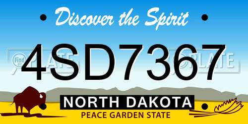 4SD7367 North Dakota License Plate