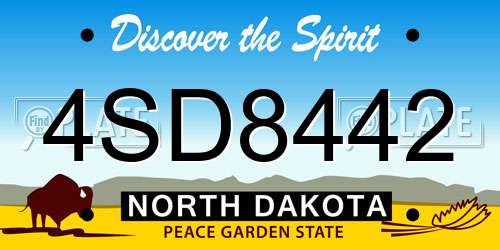 4SD8442 North Dakota License Plate