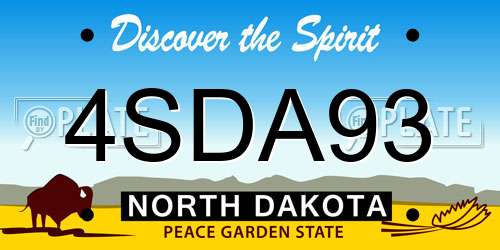 4SDA93 North Dakota License Plate