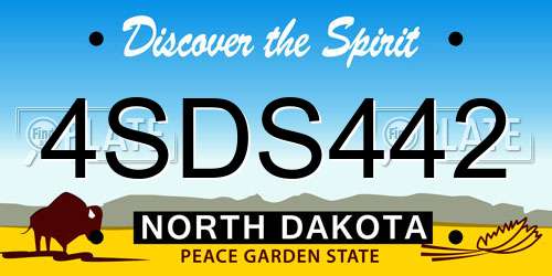 4SDS442 North Dakota License Plate