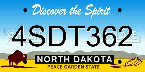 4SDT362 North Dakota License Plate