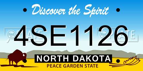 4SE1126 North Dakota License Plate