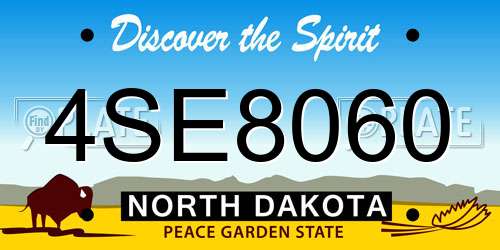 4SE8060 North Dakota License Plate