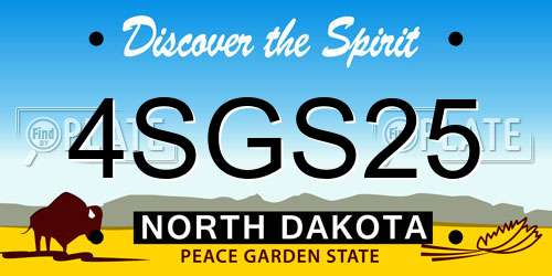 4SGS25 North Dakota License Plate