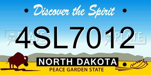 4SL7012 North Dakota License Plate