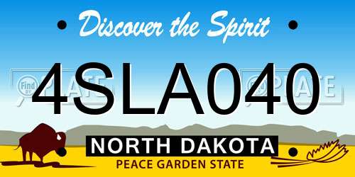 4SLA040 North Dakota License Plate