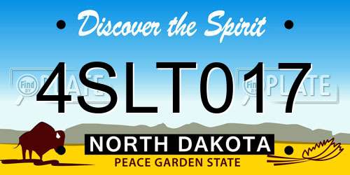 4SLT017 North Dakota License Plate